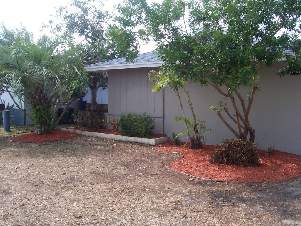 After: a professionally landscaped front yard